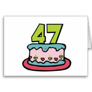 47 Year Old Birthday Cake Card