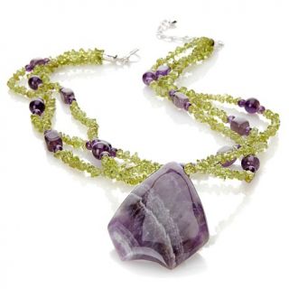 Jay King Cape Amethyst and Peridot Sterling Silver 18" Necklace