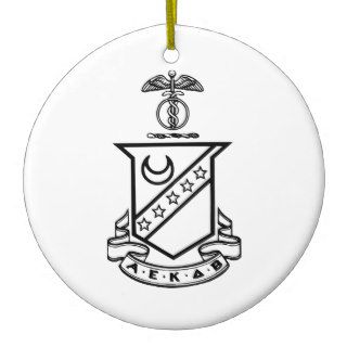 Kappa Sigma Crest   Black and White Christmas Ornament