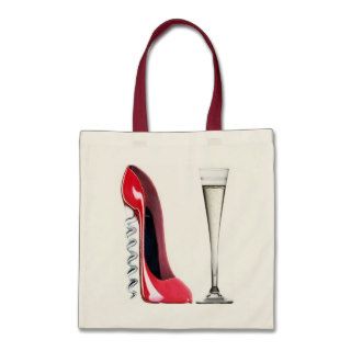 Corkscrew Stiletto Shoe and Champagne Flute Glass Bags