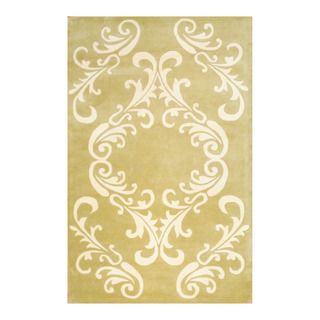 Indo Hand tufted Light Green/ Ivory Wool Area Rug (5' x 8') 5x8   6x9 Rugs