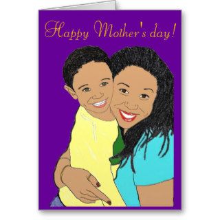 Mother and son greeting card