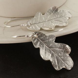 oak leaf earrings by silver leaves