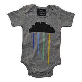 'storm cloud' baby bodysuit heather grey by cute graffiti childrenswear