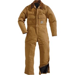 Carhartt Duck Arctic Quilt-Lined Coverall — Brown, 44 Chest, Tall Style, Model# X02