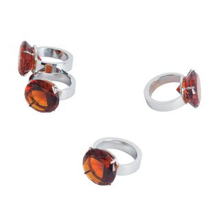 Diamond Amber Napkin Ring (Set of 4) Napkin Rings
