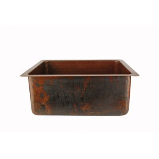 Premier Copper Products 20 x 16 Hammered Single Basin Kitchen/Bar