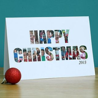 personalised 'happy christmas' photo cards by imagine photowords & craft kits