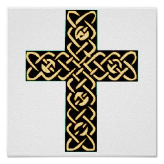 Celtic Cross 7 Gold Print
