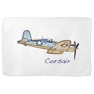 Vought F4U Corsair rendering drawing Hand Towels