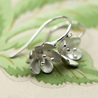 flower drop earrings by natalie jane harris contemporary jewellery