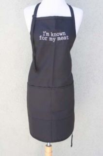 Black "I'm Known for My Meat" Embroidered Apron Clothing