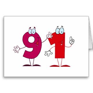 Happy Number 91 Greeting Card