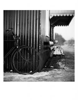 bicycle, black and white print by paul cooklin