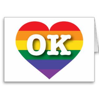 I love Oklahoma rainbow pride heart Greeting Card
