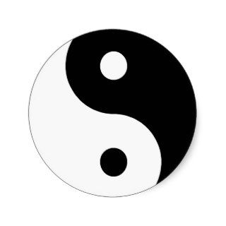 Ying Yang Symbol Round Sticker
