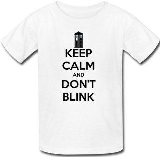 Keep Calm and Don't Blink Men's Short Sleeve White T shirt Keep Calm Tee Shirt (White, M)  Sports Fan T Shirts  Sports & Outdoors