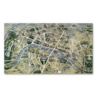 Map of Paris during the period of the Grands Business Card Template