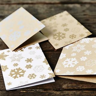 recycled metallic snowflakes christmas cards by sophia victoria joy