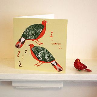 two turtle doves card by harriet russell