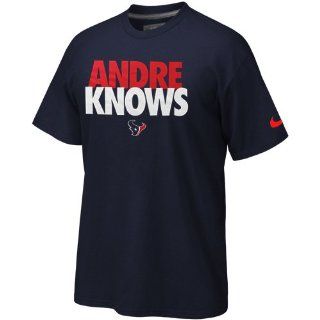 Nike Houston Texans Andre Knows T Shirt   Navy Blue  Sports Fan Apparel  Sports & Outdoors