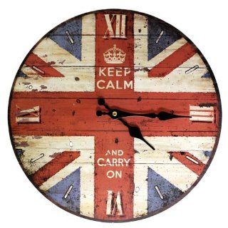 Union Jack British Style Wall Clock   Keep Calm & Carry On   Gifts With Union Jack Clock