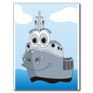 Cartoon Navy Ship Postcards