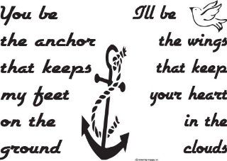 You Be The Anchor That Keeps My Feet On The Ground, I'll Be The Wings That Keep Your Heart In The Clouds mayday parade Vinyl Wall Decal   Prints