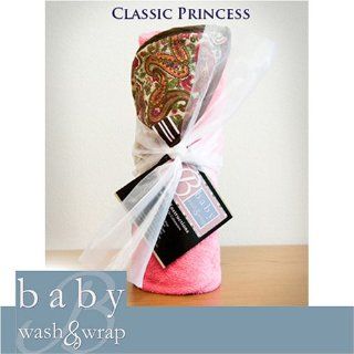 Baby Wash and WrapTM Soft Hooded Bath Towel for Baby, Bathing Apron Keeps You Dry CLASSIC PRINCESS  Baby