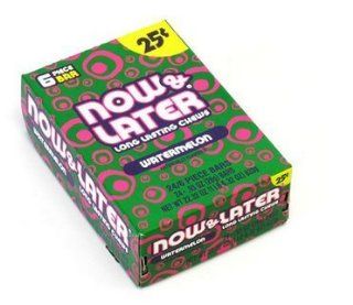 Now and Later Watermelon Flavored Candy Twenty Four 6 Piece Bars  Taffy Candy  Grocery & Gourmet Food
