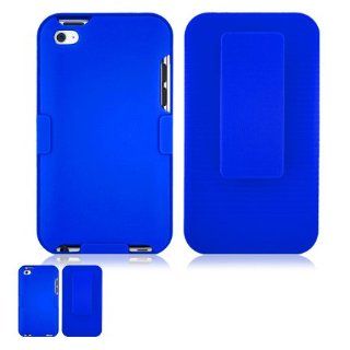 Apl I Pod Touch 4th Gen. Blue Hardcore Case Holster Cell Phones & Accessories