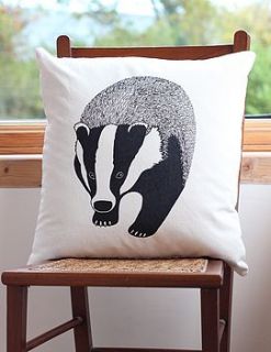 badger print cushion by bird