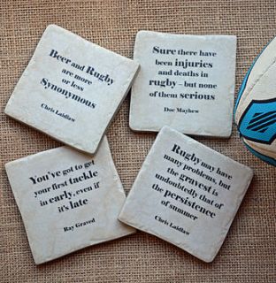 famous rugby quotes coasters by me and my sport