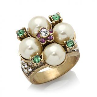 Heidi Daus "Passion For Pretty" Crystal Simulated Pearl Wreath Ring