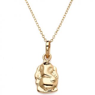 Rarities Fine Jewelry with Carol Brodie Vermeil Lucky Elephant Pendant with 16