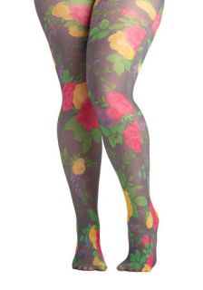 Roses in Bloom Tights in Plus Size  Mod Retro Vintage Tights
