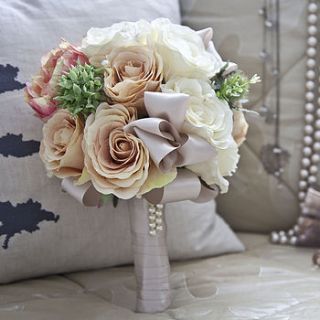 rosa silk flower bridal bouquet by birdsong & blooms