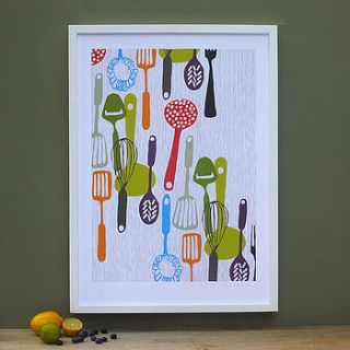 kitchen utensils print by patrick edgeley