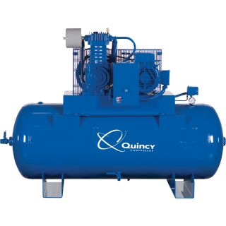 Quincy Reciprocating Air Compressor — 10 HP, 200/208 Volt 3 Phase, Model# P2103DS12HCB20  30   39 CFM Air Compressors