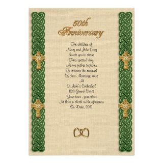 50th anniversary vow renewal celtic knot borders custom invitations