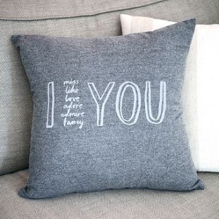 'i adore you' cushion cover by karin Åkesson