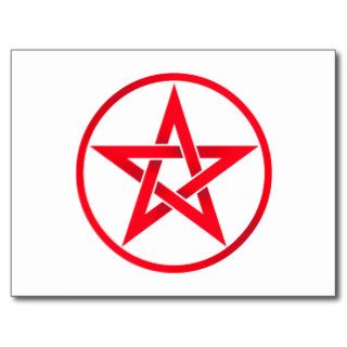 Red Pentagram Pentacle Postcard