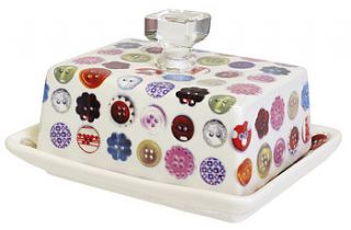 buttons butter dish by lily and lime home