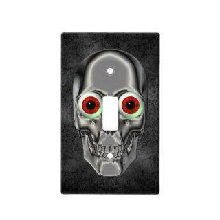 Silver Skull With Red Eyeballs Light Switch Covers
