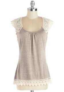 Grace and Lace Top in Sand  Mod Retro Vintage Short Sleeve Shirts