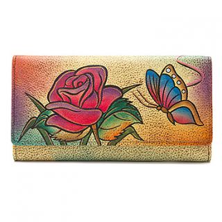 Anuschka Checkbook Wallet/Clutch ANNA by Anuschka  Women's   Rose Butterfly