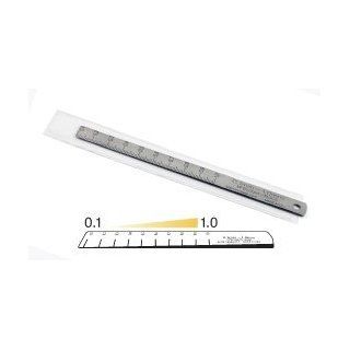 Eastern Industries MTB1.00 150CS. Metric Tapered Feeler Gage. This is the highest tolerance tapered gage available. Thickness is tapered from 0.10mm to 1.00mm. Graduations are in 0.01mm increments with a thickness tolerance of 0.005mm. Overall dimensions 