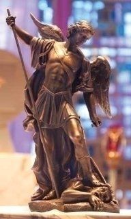 26.5" SAINT MICHAEL  FIRENZE. St. Michael the Archangel Is Known for Protection As Well As the Patron of Against Danger At Sea, Against Temptations, Ambulance Drivers, Artists, Bakers, Bankers, Banking, Barrel Makers, Battle, Boatmen, Coopers, Dying P
