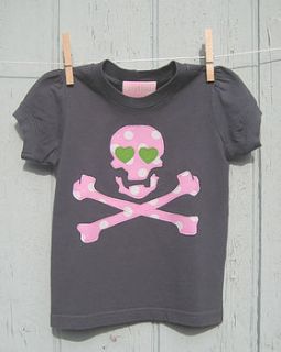girls skull and cross bones t shirt by kushdi for kids