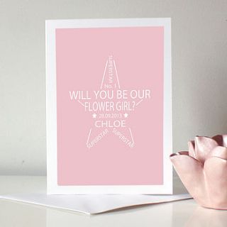 will you be our flower girl card and keepsake print by ciliegia designs